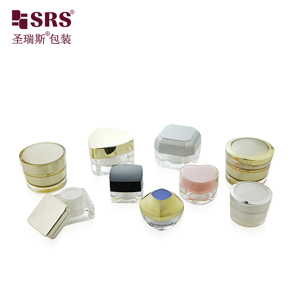 Luxury 5g 10g Multiple Shapes Custom Color Mini Acrylic Jar Empty Cosmetics Container