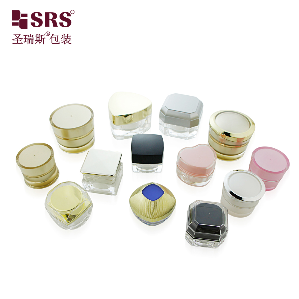 Luxury 5g 10g Multiple Shapes Custom Color Mini Acrylic Jar Empty Cosmetics Container