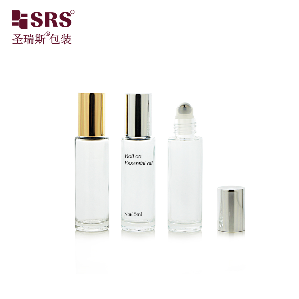 Glass Essential Oil Roll on Applicator Molded Glass Roller Bottle for Skincare