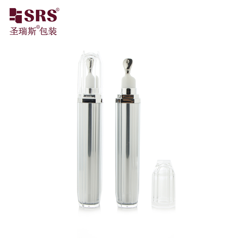 Luxury Acrylic 15ml Double Wall Prismatic Shape Eye Cream Roll On Bottle