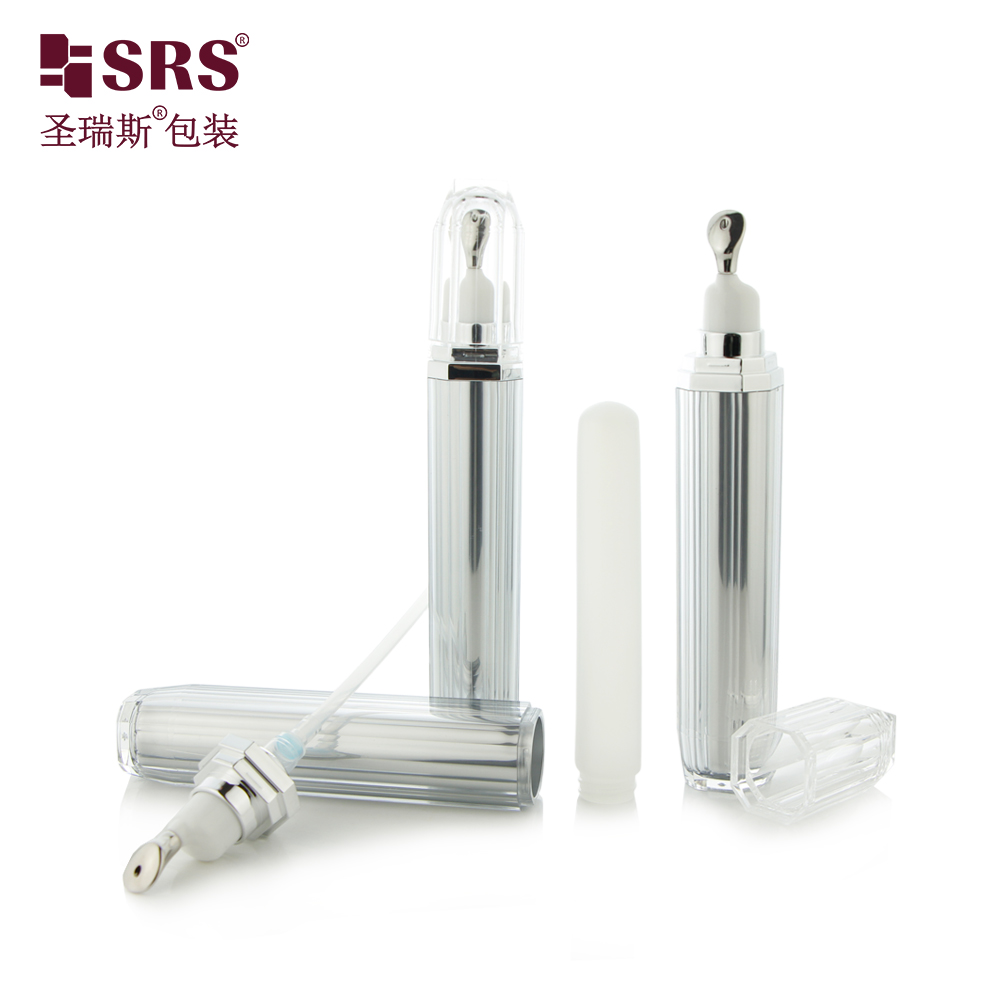 Luxury Acrylic 15ml Double Wall Prismatic Shape Eye Cream Roll On Bottle