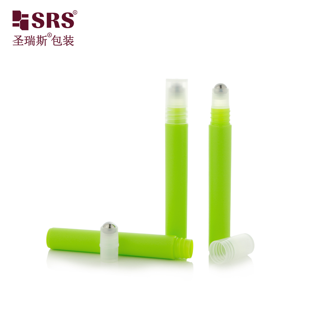 10ml Perfume Bottles Small Size Roll on Bottle Cosmetic Packing Plastic Steel Roller Bottles