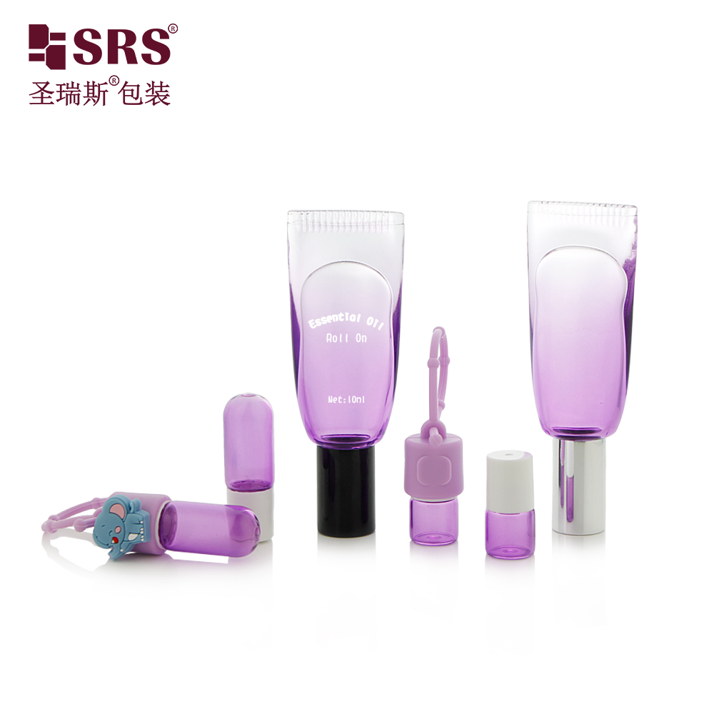 New Purple Factory Wholesale Travel Portable Empty Glass Roller Tube with Hook