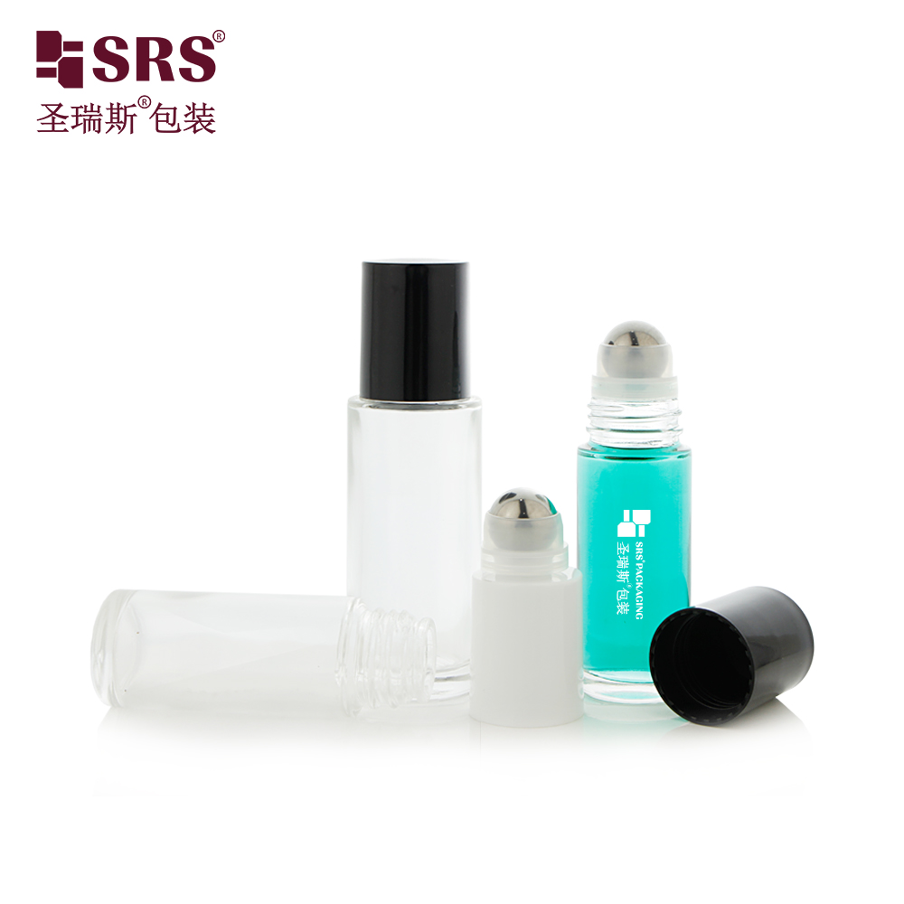 Wholesale 30ml 50ml Transparent Essential Oil Roller Bottle Round 1oz Roll on Glass Bottles