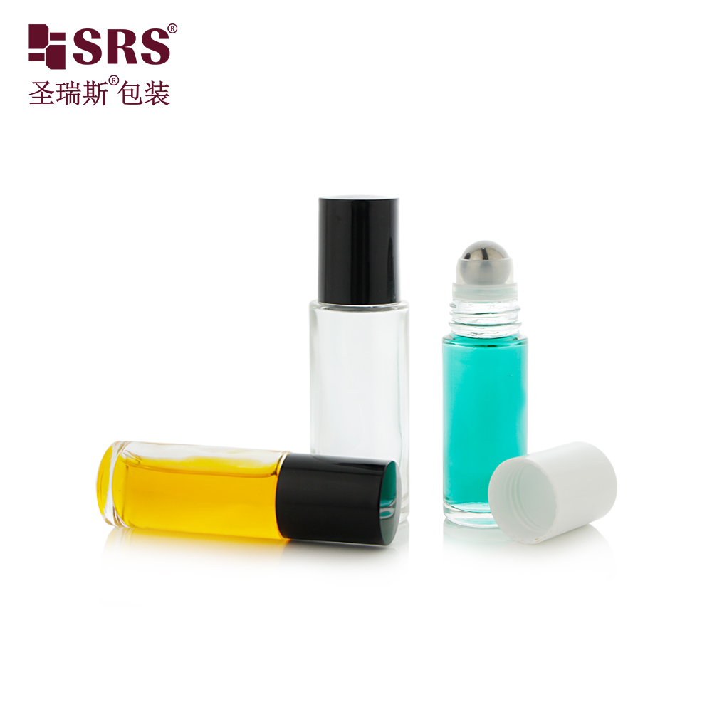 Wholesale 30ml 50ml Transparent Essential Oil Roller Bottle Round 1oz Roll on Glass Bottles