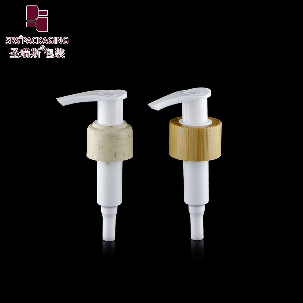 Luxury 24mm Bamboo Dispenser Left & Right Lock Lotion Pump for Cosmetics