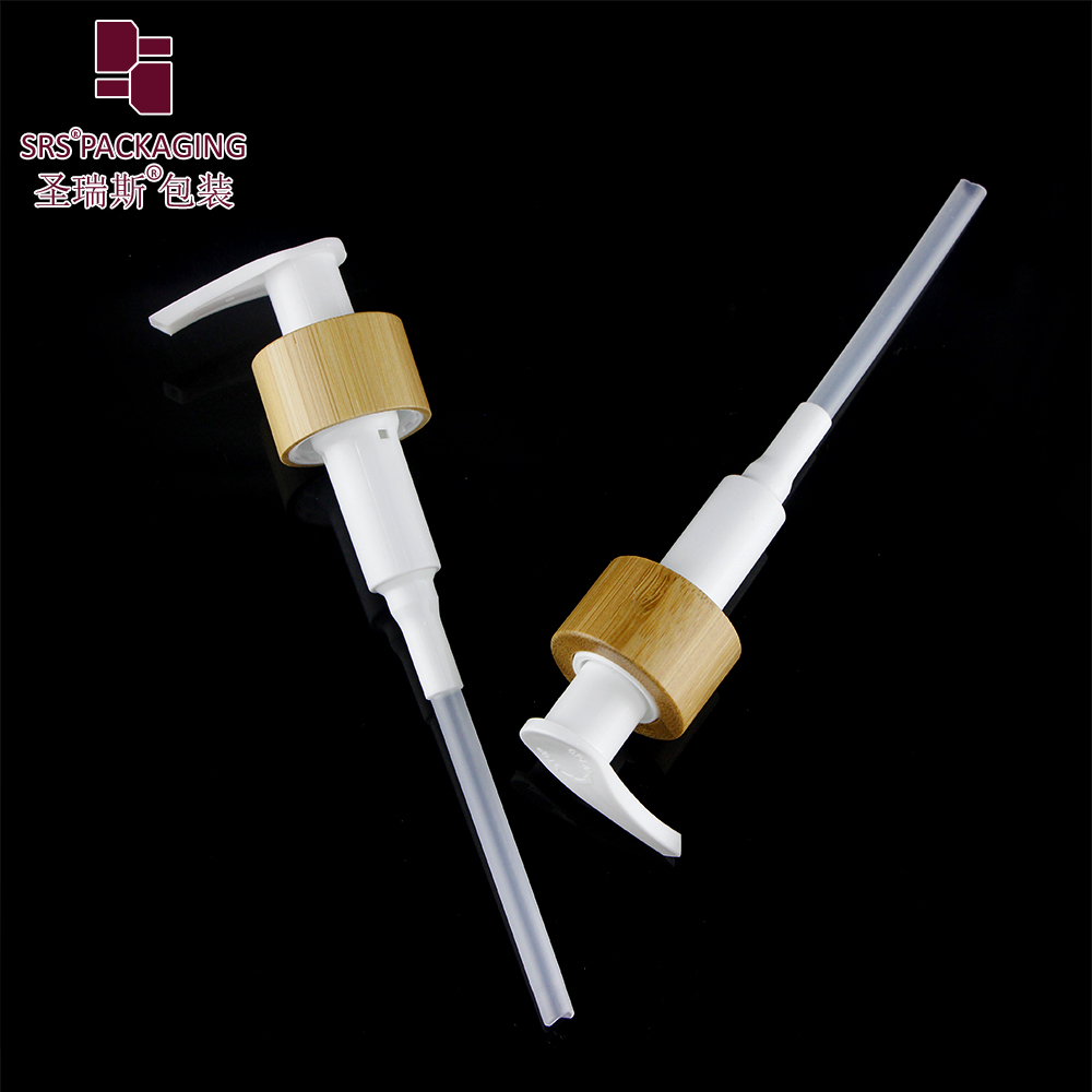 Luxury 24mm Bamboo Dispenser Left & Right Lock Lotion Pump for Cosmetics