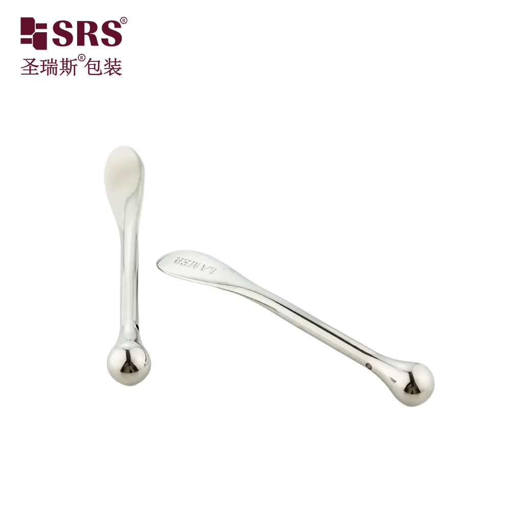Custom Logo Makeup Mask Spoon Gold Silver Mini Cream Scoop Zinc Alloy Metal Small Cosmetic Spatula