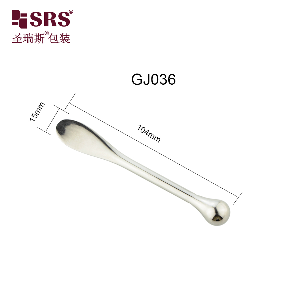 Custom Logo Makeup Mask Spoon Gold Silver Mini Cream Scoop Zinc Alloy Metal Small Cosmetic Spatula