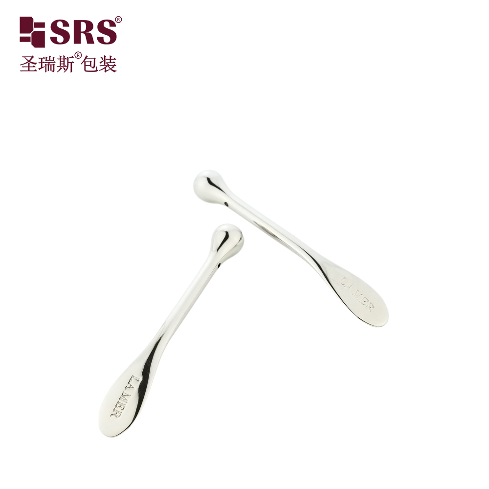 Custom Logo Makeup Mask Spoon Gold Silver Mini Cream Scoop Zinc Alloy Metal Small Cosmetic Spatula
