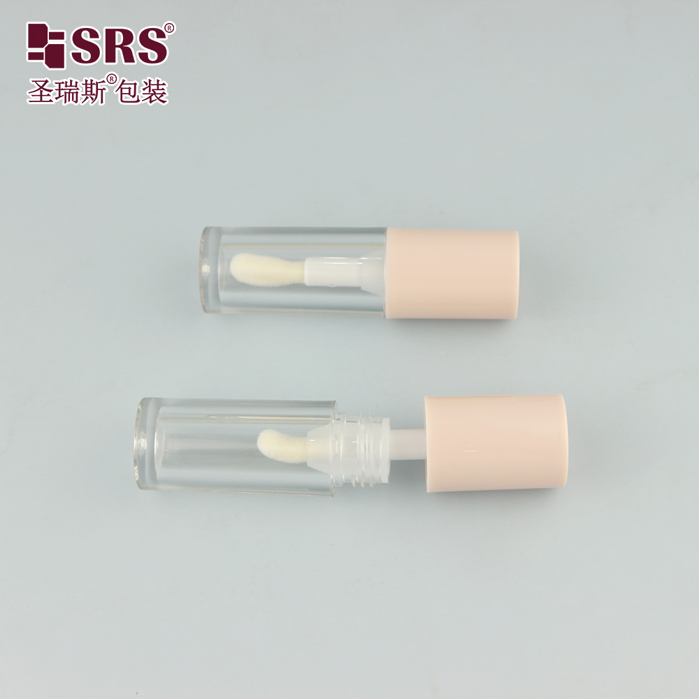 Custom Round Liquid Blush Bottle Empty Plastic Lip Gloss Oil Tube 4ml Eye Shadow Container Brush
