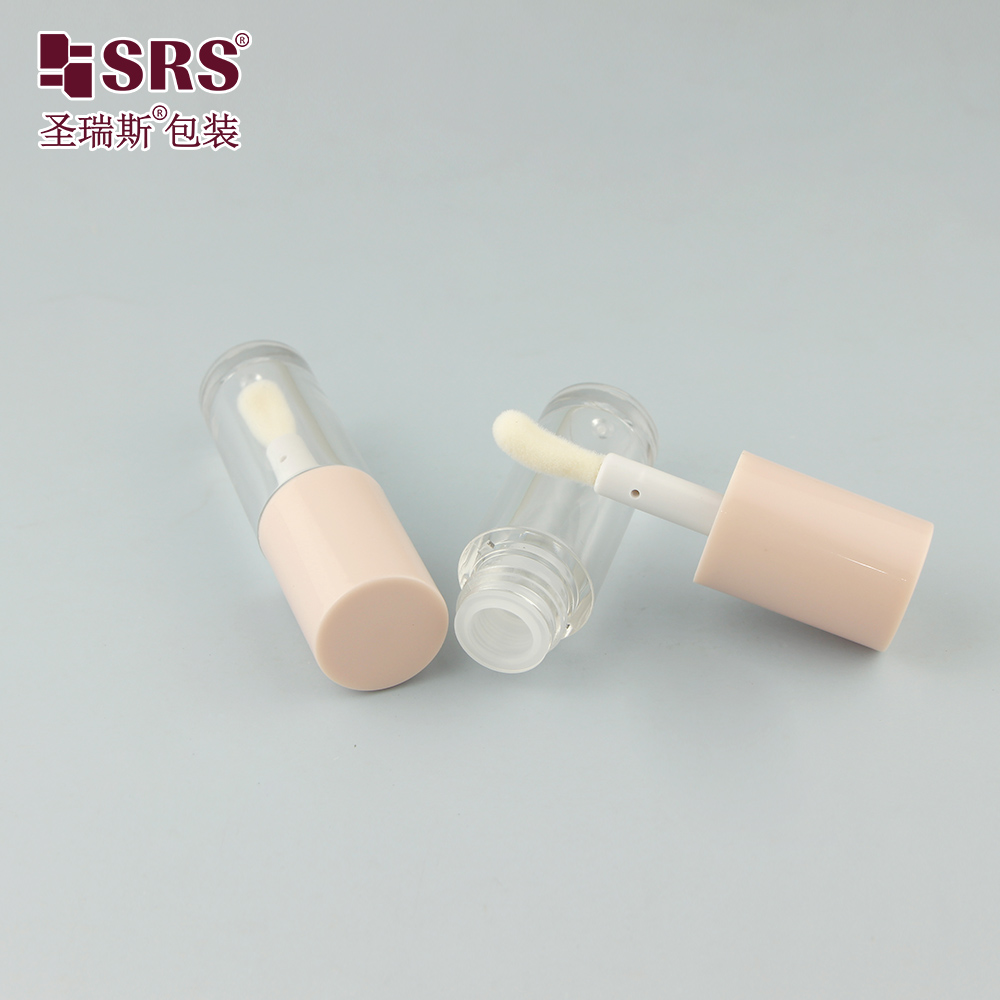 Custom Round Liquid Blush Bottle Empty Plastic Lip Gloss Oil Tube 4ml Eye Shadow Container Brush