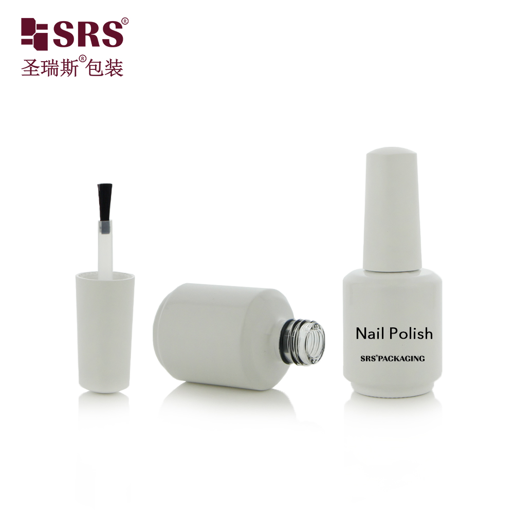 Wholesale Empty White Custom Capacity 15ml Glass Nail Polish Bottles with Screw Cap 