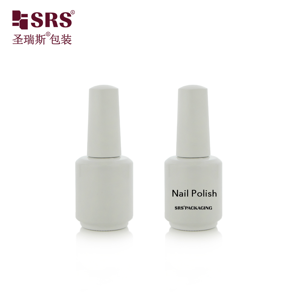 Wholesale Empty White Custom Capacity 15ml Glass Nail Polish Bottles with Screw Cap 