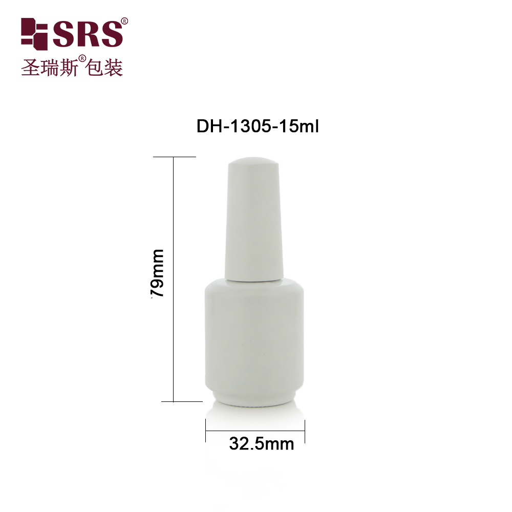 Wholesale Empty White Custom Capacity 15ml Glass Nail Polish Bottles with Screw Cap 