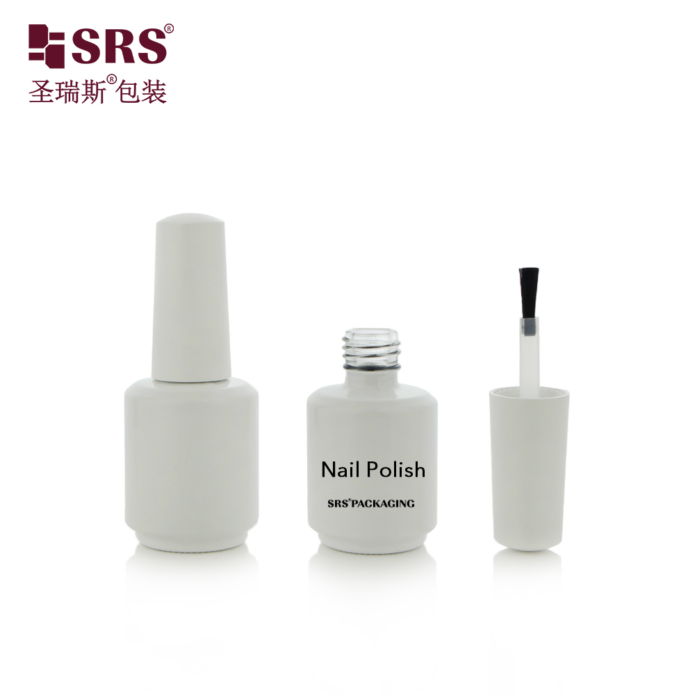 Wholesale Empty White Custom Capacity 15ml Glass Nail Polish Bottles with Screw Cap 