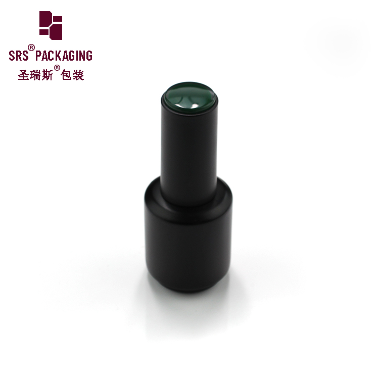 Black Nail Polish Bottle Glass Vial with Brush 15ml Container for Nail Polish Gel