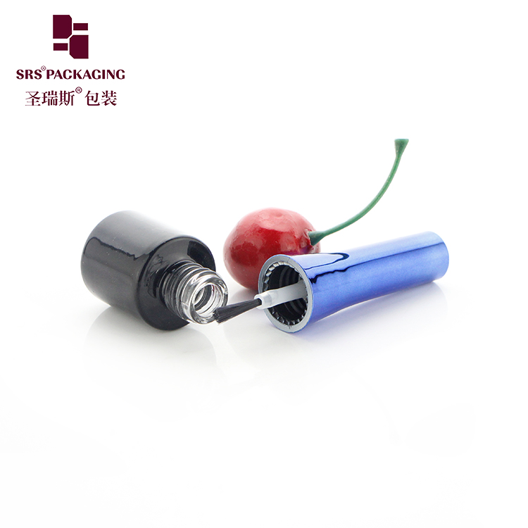 Free Sample Wholesale 3ml Empty Black Uv Gel Nail Polish Cosmetics Glass Bottle With Pp Cap Brush