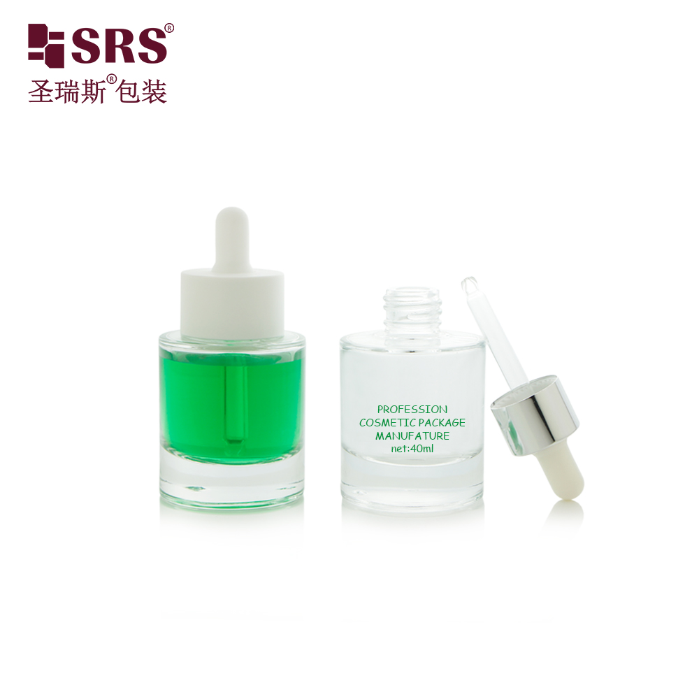 Manufactured Cosmetic 40ml 50ml Glass Dropper Bottle for Foundation Baby Oil 