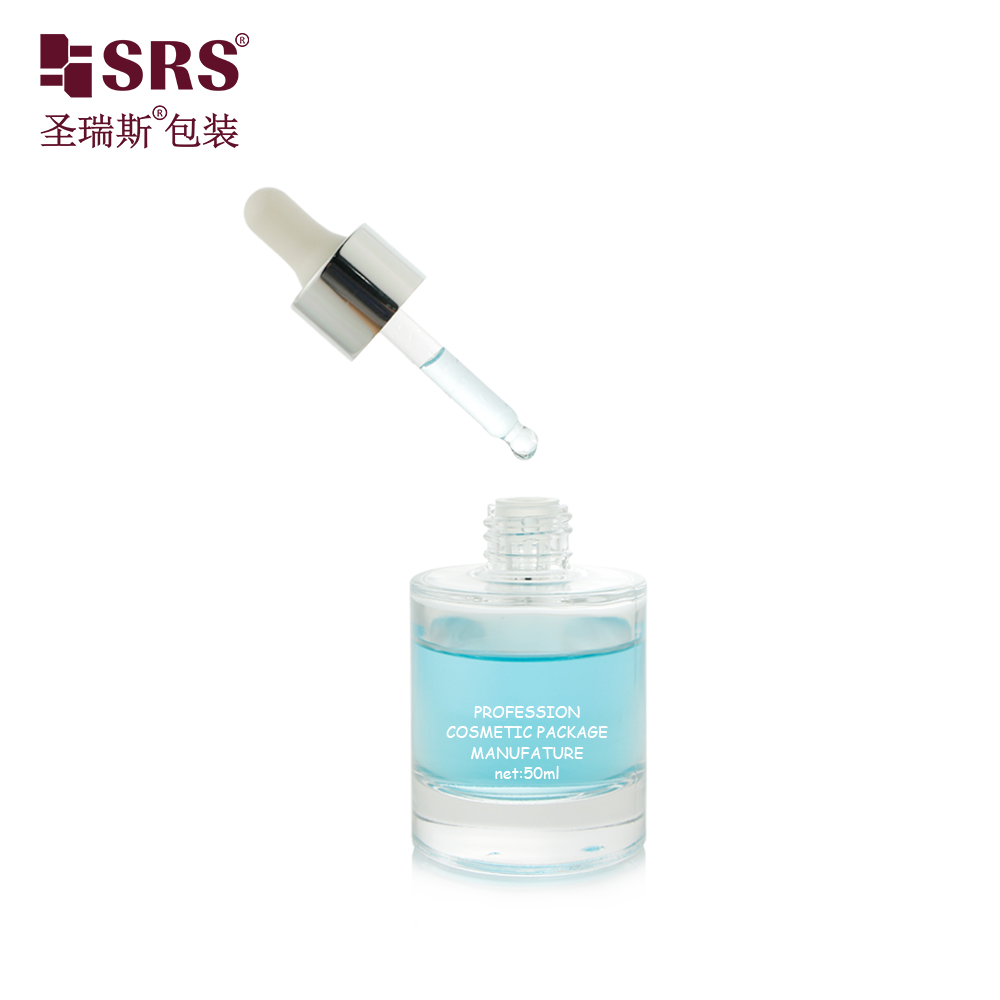 Manufactured Cosmetic 40ml 50ml Glass Dropper Bottle for Foundation Baby Oil 