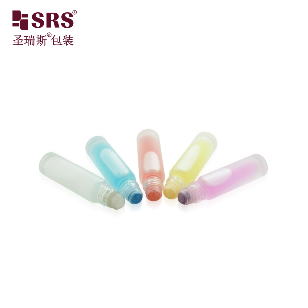 Custom Painte 10ML Essential Oil Glass Roller Bottle with Plastic Cap Gemstone Ball