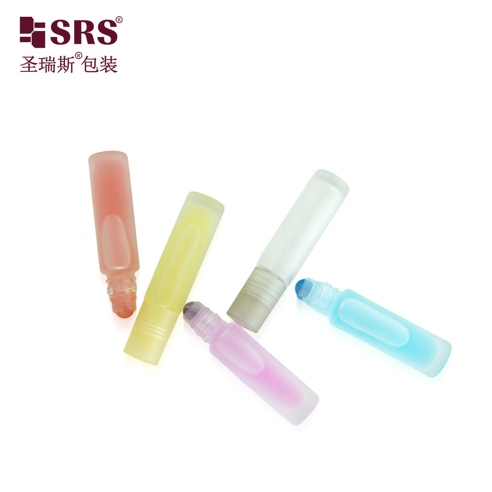 Custom Painte 10ML Essential Oil Glass Roller Bottle with Plastic Cap Gemstone Ball