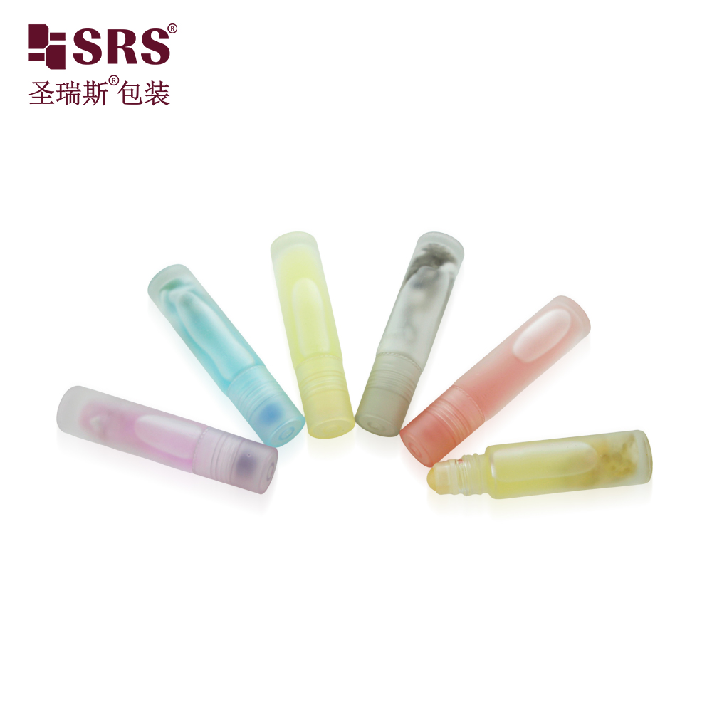 Custom Painte 10ML Essential Oil Glass Roller Bottle with Plastic Cap Gemstone Ball