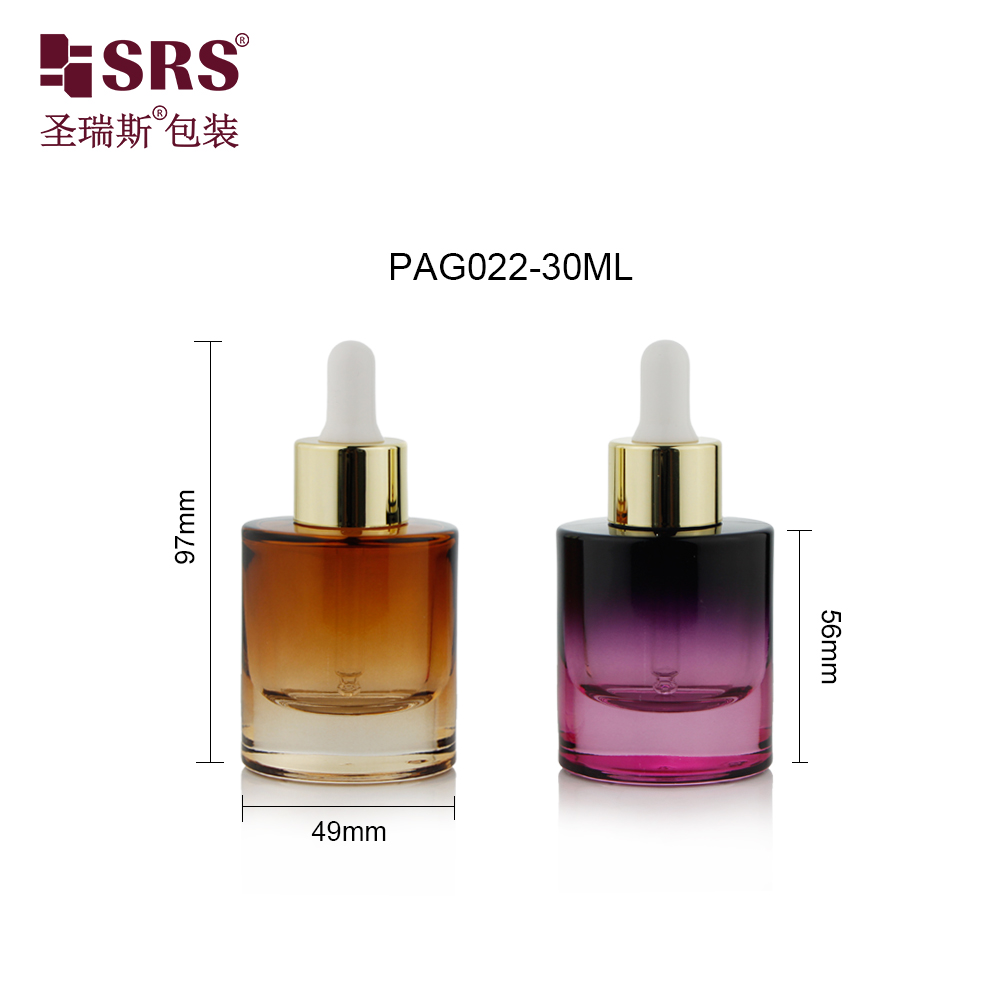 Empty Skincare Glass Container Cosmetic 30ml 1OZ Glass Dropper Bottle for Serum Essential Oil 