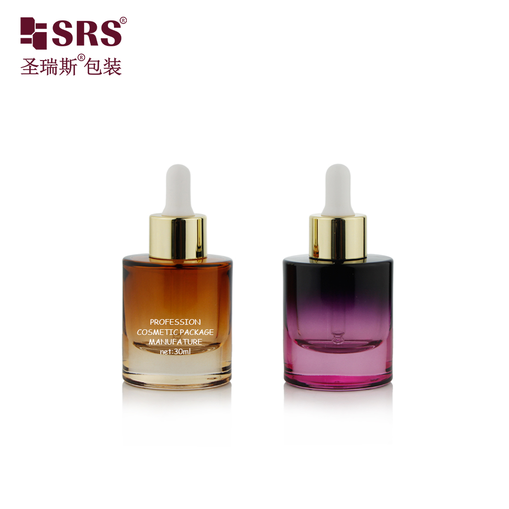 Empty Skincare Glass Container Cosmetic 30ml 1OZ Glass Dropper Bottle for Serum Essential Oil 