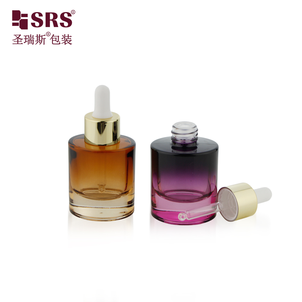Empty Skincare Glass Container Cosmetic 30ml 1OZ Glass Dropper Bottle for Serum Essential Oil 