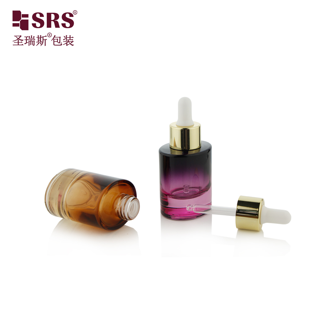 Empty Skincare Glass Container Cosmetic 30ml 1OZ Glass Dropper Bottle for Serum Essential Oil 