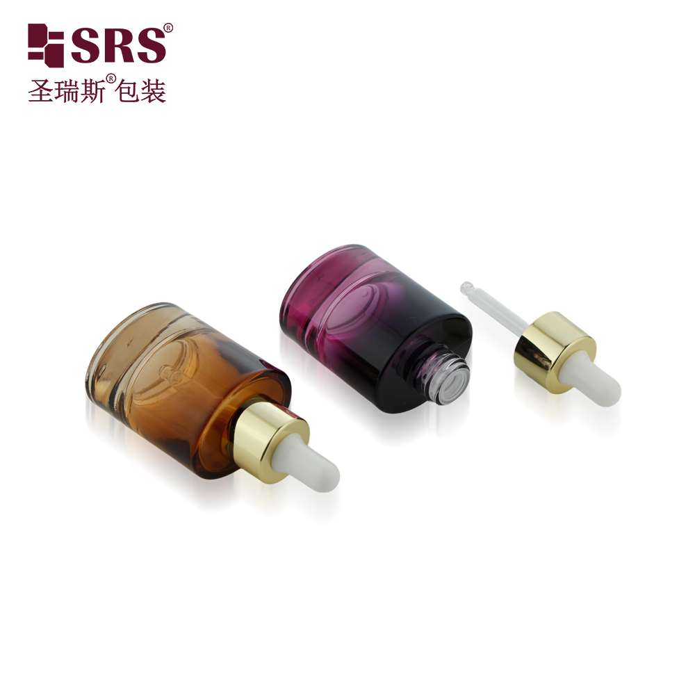 Empty Skincare Glass Container Cosmetic 30ml 1OZ Glass Dropper Bottle for Serum Essential Oil 