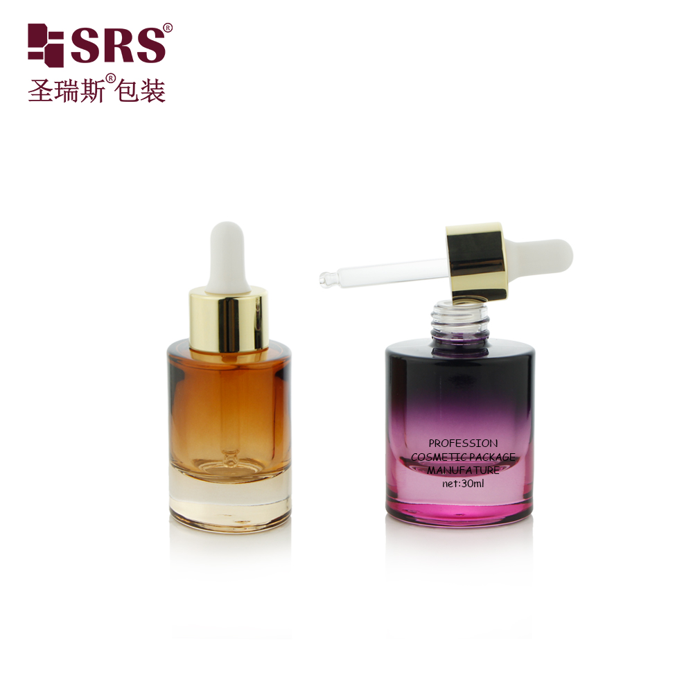Empty Skincare Glass Container Cosmetic 30ml 1OZ Glass Dropper Bottle for Serum Essential Oil 