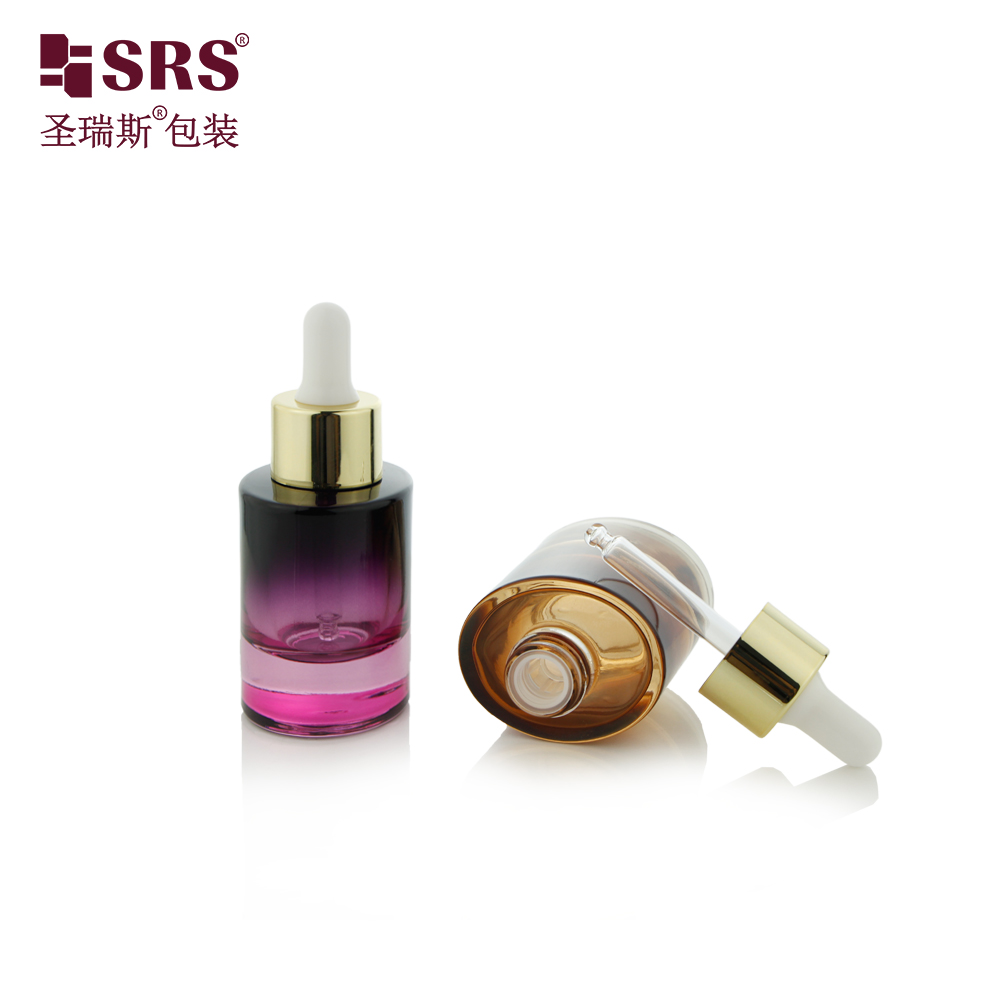 Empty Skincare Glass Container Cosmetic 30ml 1OZ Glass Dropper Bottle for Serum Essential Oil 