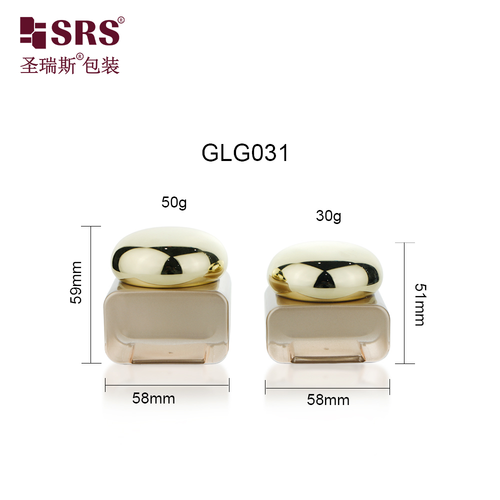 Luxury Cosmetic Glass Packaging Set Jars Luxury Glass Skincare Jars With Plastic Lids 