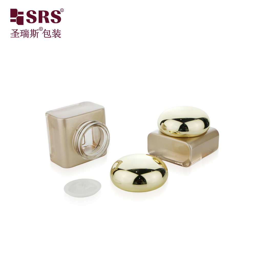 Luxury Cosmetic Glass Packaging Set Jars Luxury Glass Skincare Jars With Plastic Lids 