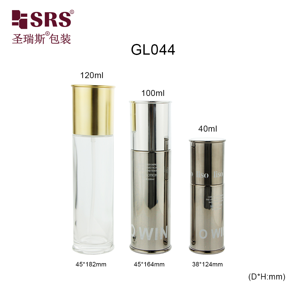 Empty Skin Care Serum Face Cream Lotion Pump Cosmetic Frosted Glass Bottles