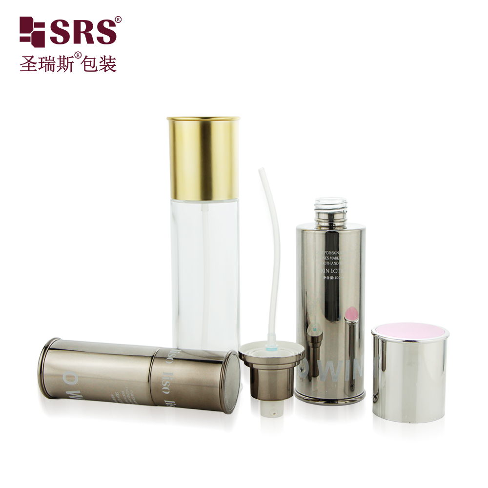 Empty Skin Care Serum Face Cream Lotion Pump Cosmetic Frosted Glass Bottles