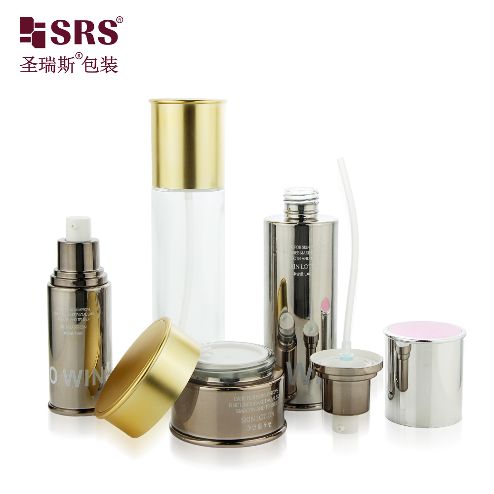 Empty Skin Care Serum Face Cream Lotion Pump Cosmetic Frosted Glass Bottles