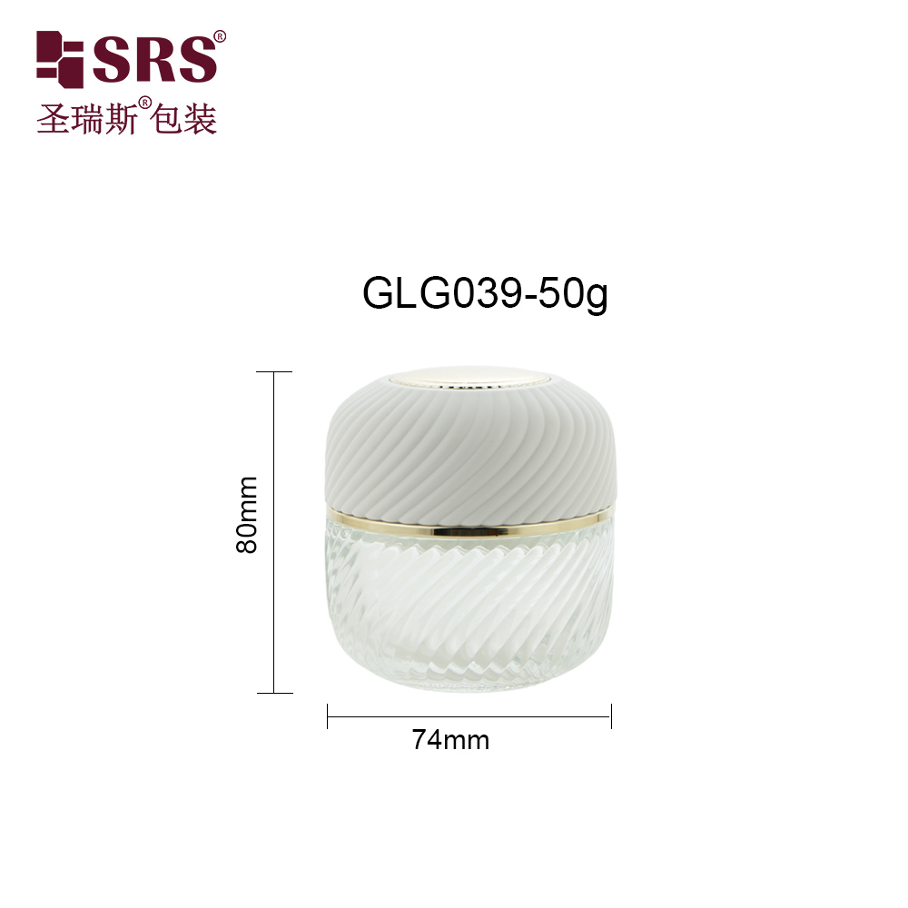 Wholesale Unique 50G Frosted Clean Glass Jar for Skin Care Cream Face Cream