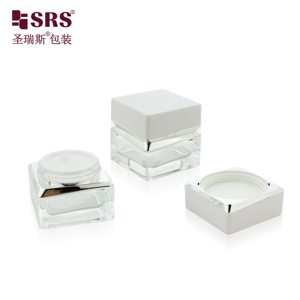 Eco-friendly Factory Price Skincare Face Cream 50g Empty Glass Cream Jar 