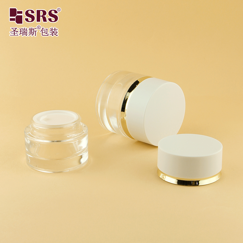 Empty Round Cosmetic 30g 50g Clear Frosted Glass Jar Cream Jar with Lid