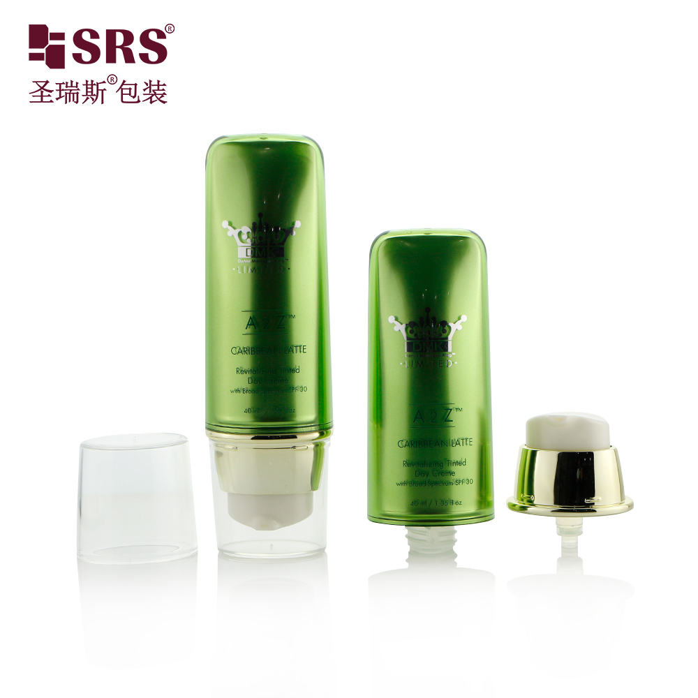 A041 35ml airless pump cosmetic packaging container refillable lotion luxury tube