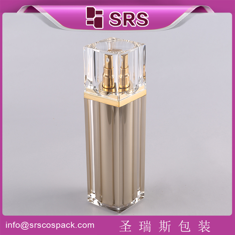 A055 acrylic square airless pump clear bottle 