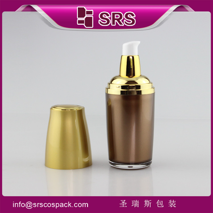 L313 Onion Shape 30ml 120ml Brown Acrylic Bottle with Lotion Pump