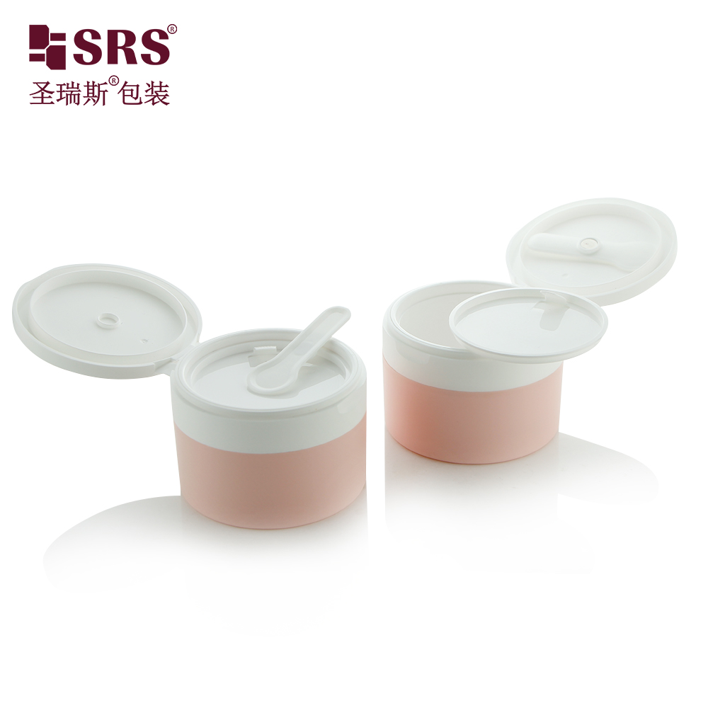 PP Plastic Cream Jar PCR Jar 100g Body Butter Jar Packaging with Plastic Spatulas Eco-friendly