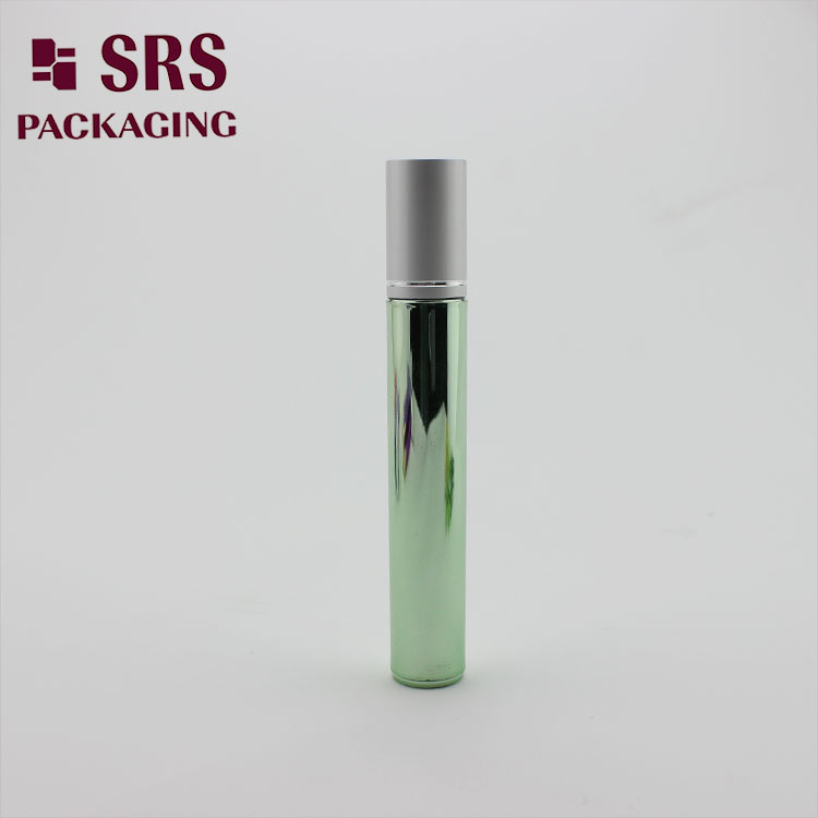 plastic 15ml metailzed green essential oil bottle roller