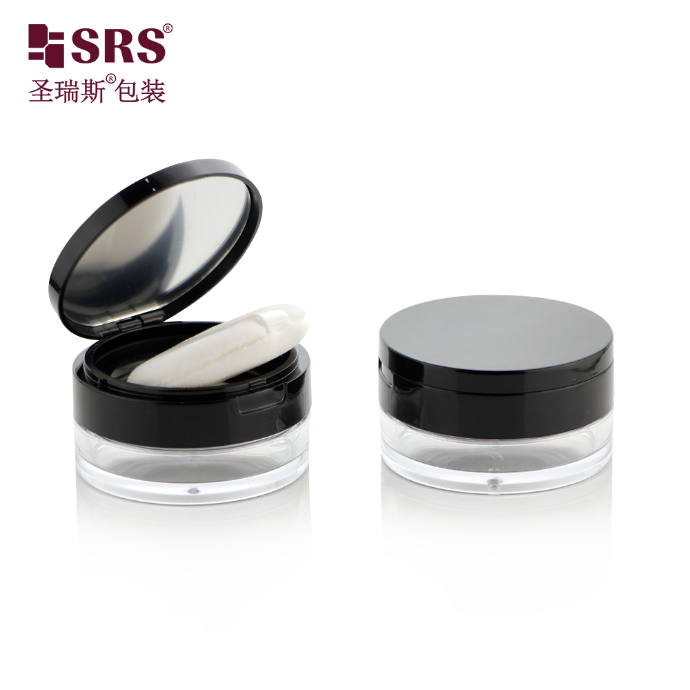 S027-20K Round Transparent Cosmetic Jars Plastic Container Loose Powder Jars