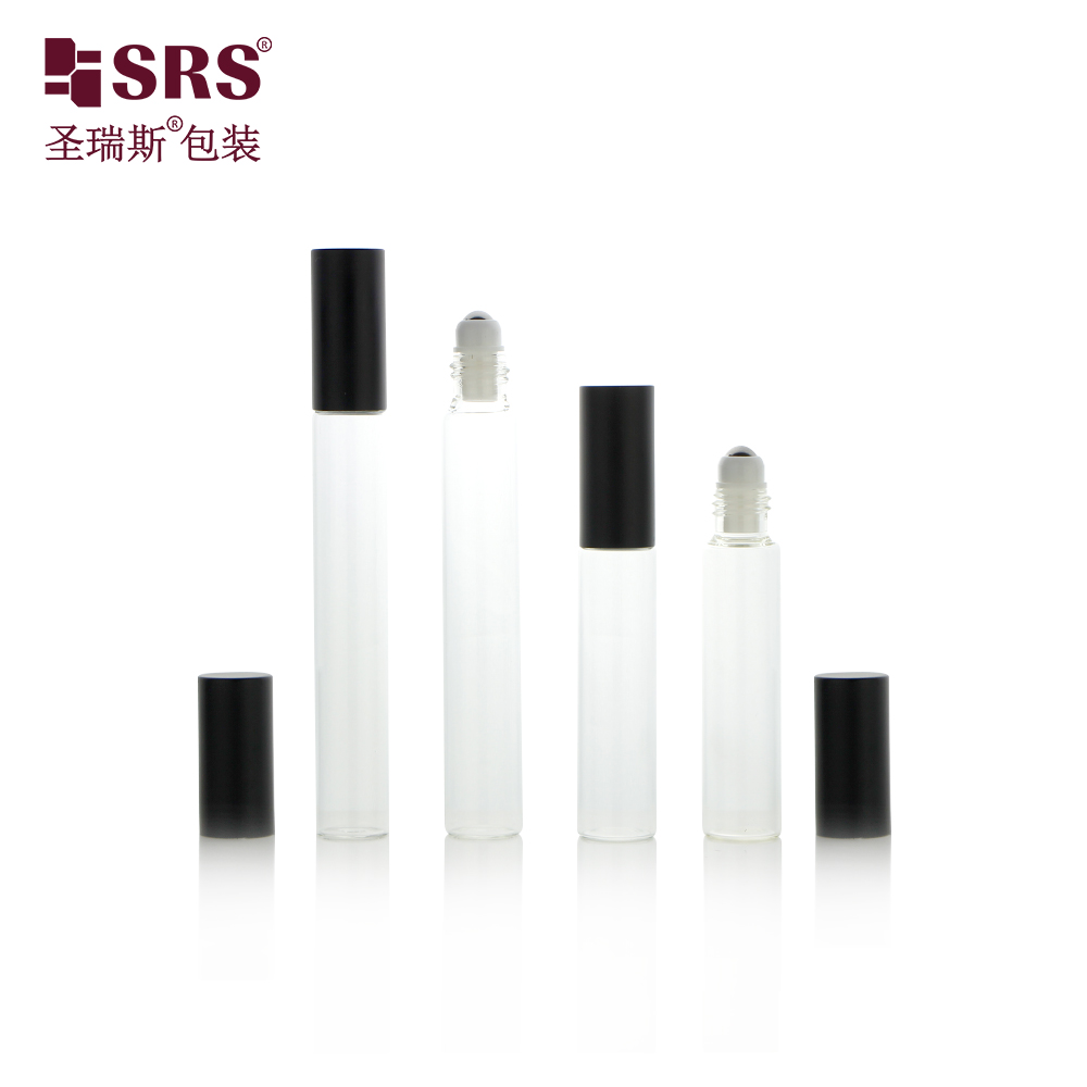 SRS packaging high quality 10ml 15ml roll on clear empty glass perfume essential oil bottle