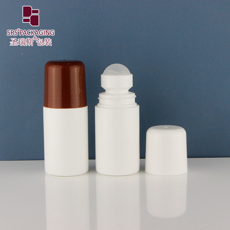 Wholesale cosmetic packaging 60ml PP material empty roll on deodorant bottles